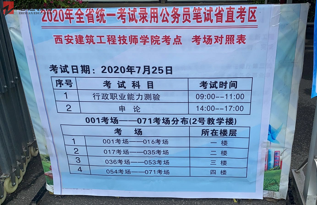 2020陜西公務員考試西安考點(西安建筑工程技師學院)(圖1)